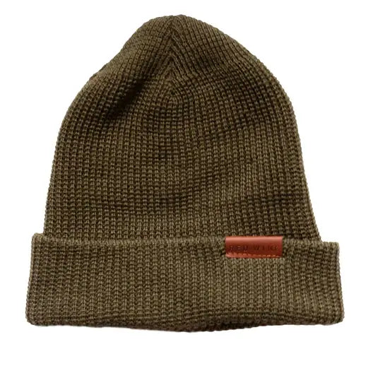 Merino Wool Knit Cap Beanie - Olive