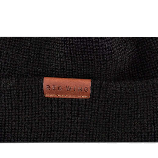 Merino Wool Knit Cap Beanie - Black