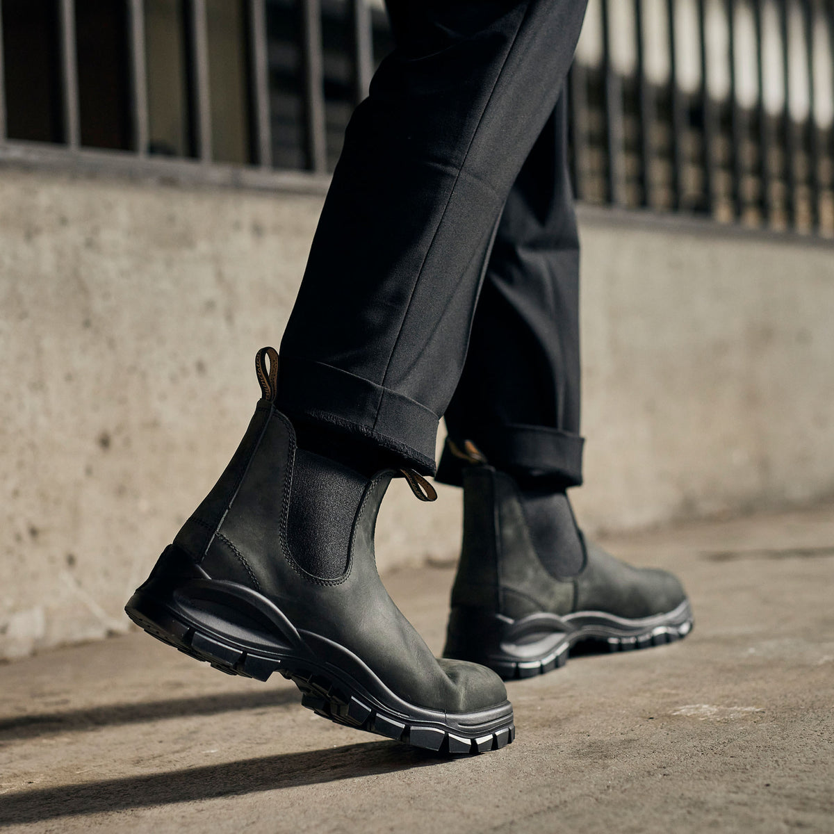 Rustic Black Lug Chelsea Boots 2238