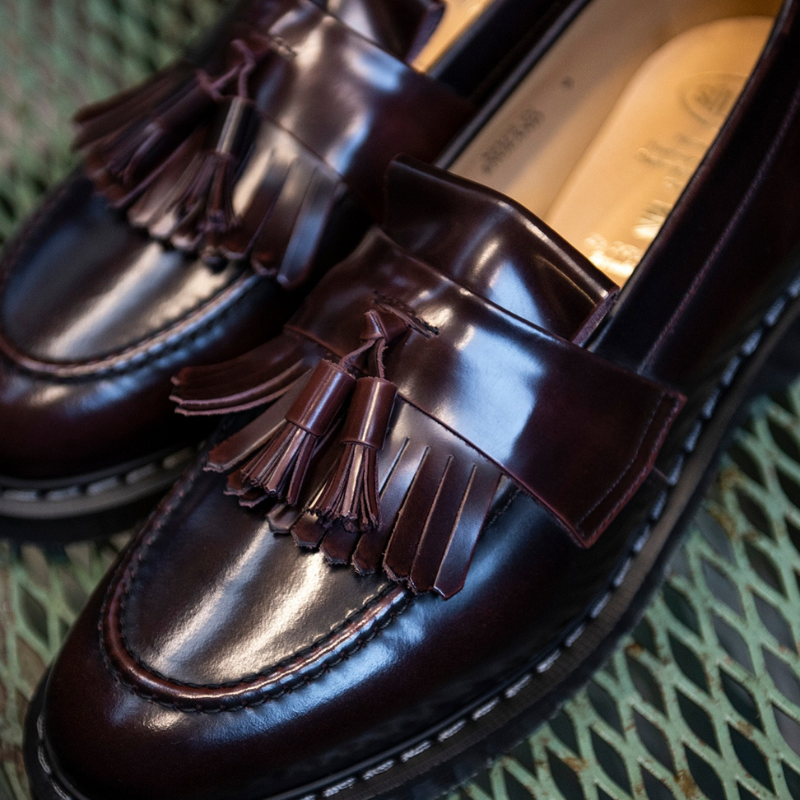 Burgundy Rub-Off Tassel Loafer