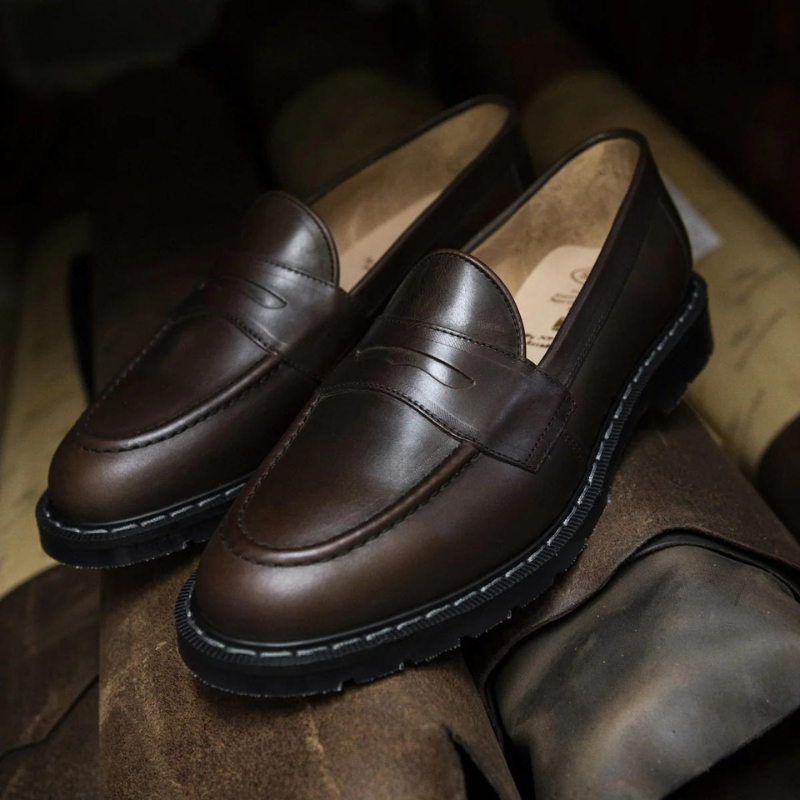 SOLOVAIR Gaucho Crazy Horse Penny Loafer