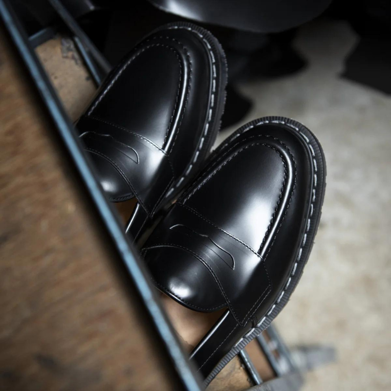 Black Hi-Shine Penny Loafer