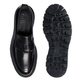 JUODI ODINIAI LOAFERIAI