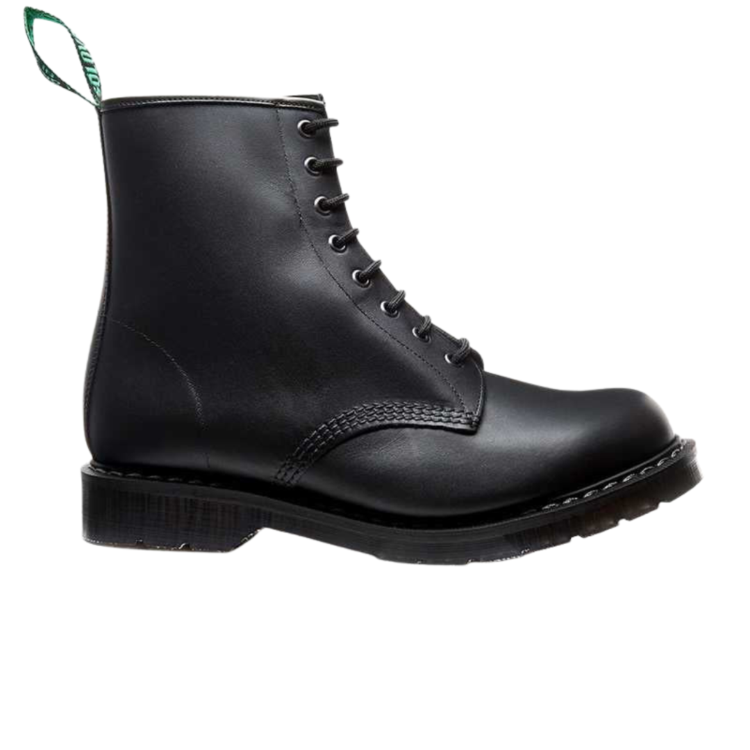 Black Greasy 8 Eye Derby Boot