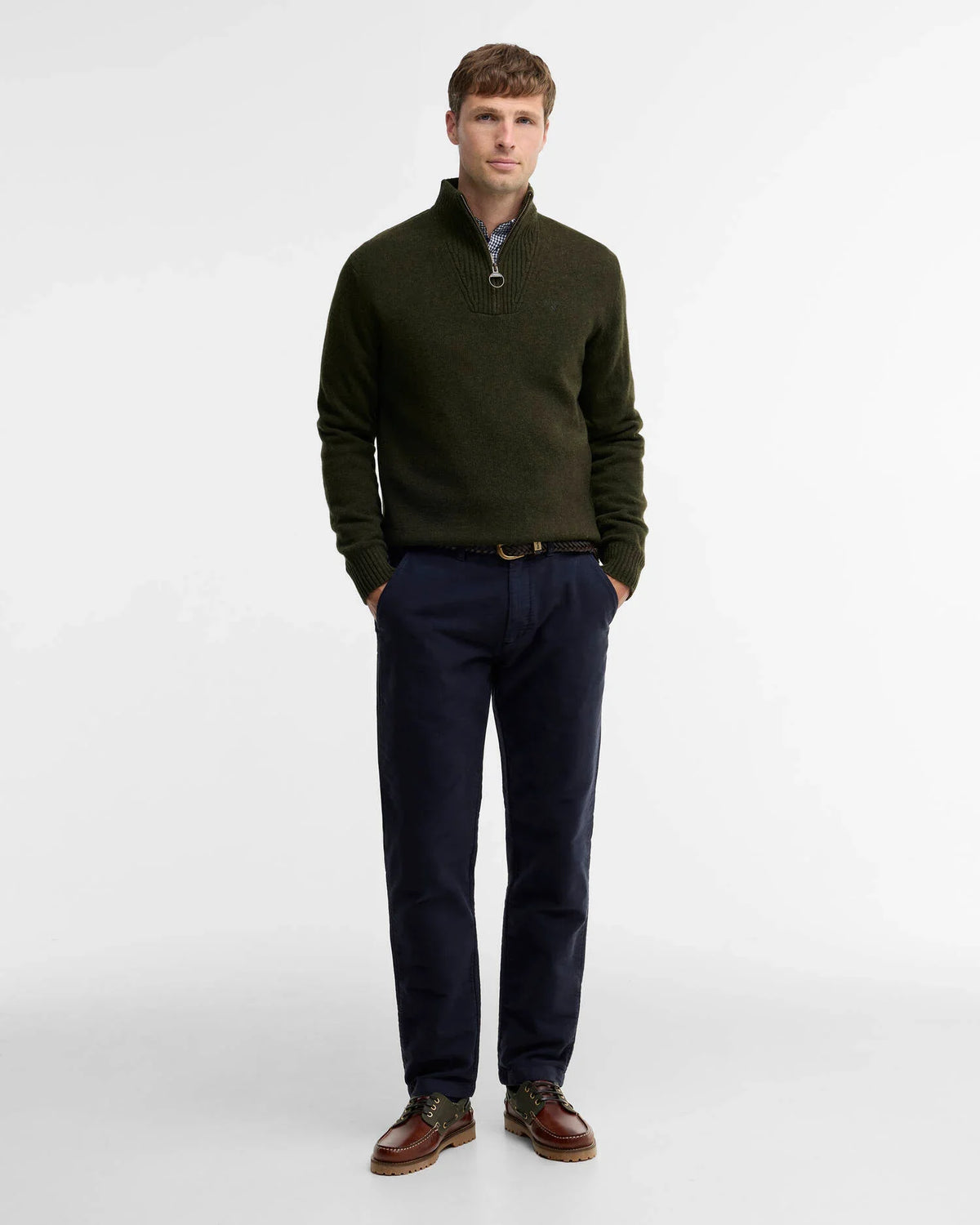 Essential Quarter-Zip Jumper Seaweed