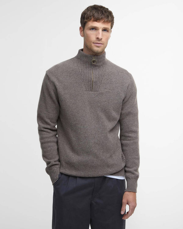Essential Quarter-Zip Jumper Dark Stone