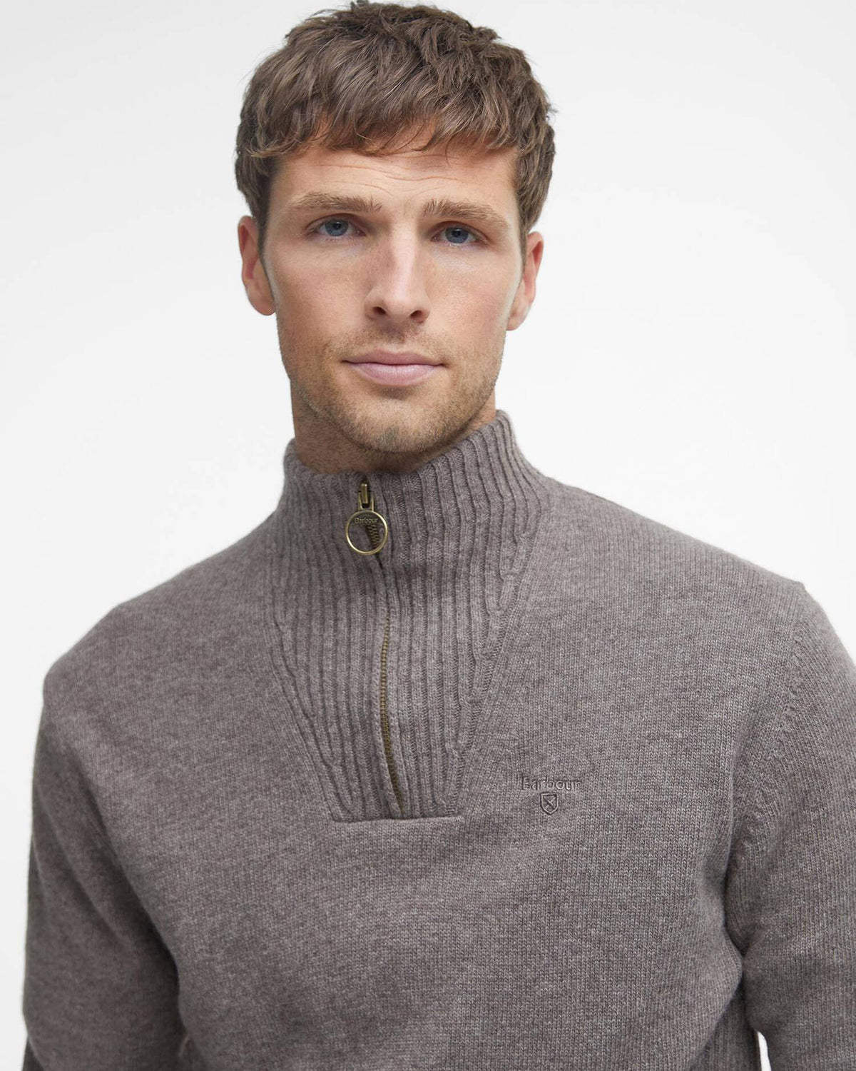 Essential Quarter-Zip Jumper Dark Stone