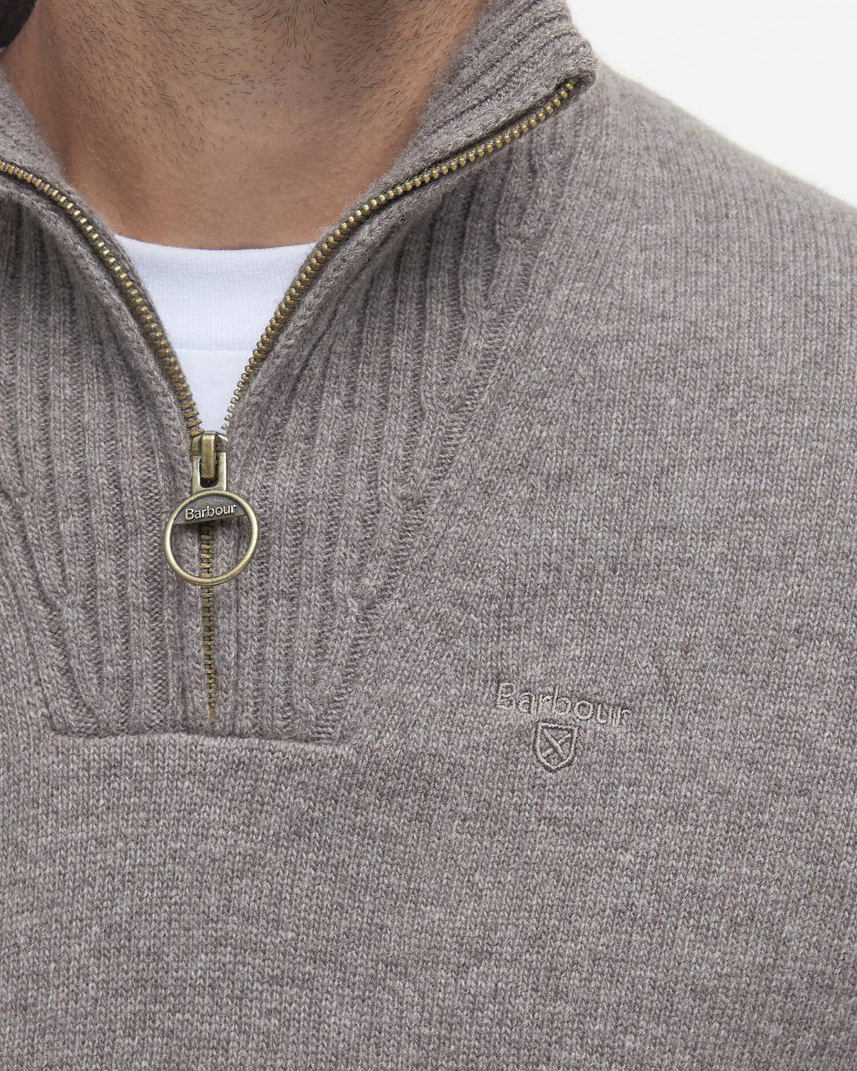 Essential Quarter-Zip Jumper Dark Stone