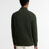 Essentials Fleck Wool Half-Zip Jumper Olive