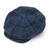 Mėlyna Harris Tweed  8 dalių kepurė