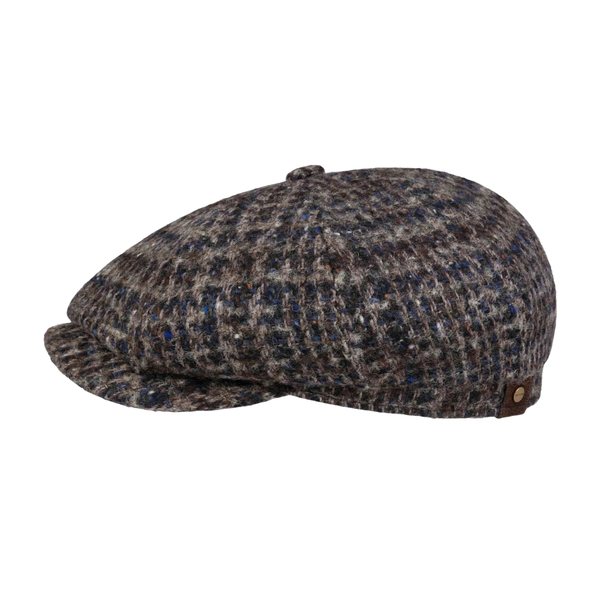 Hatteras Virgin Wool Flat Cap Beige Blue