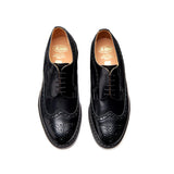 Solovair Black Hi-Shine American Brogue Shoe