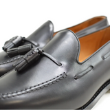 Juodi Odiniai Tassel Loaferiai 8491