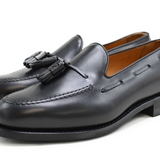 Juodi Odiniai Tassel Loaferiai 8491