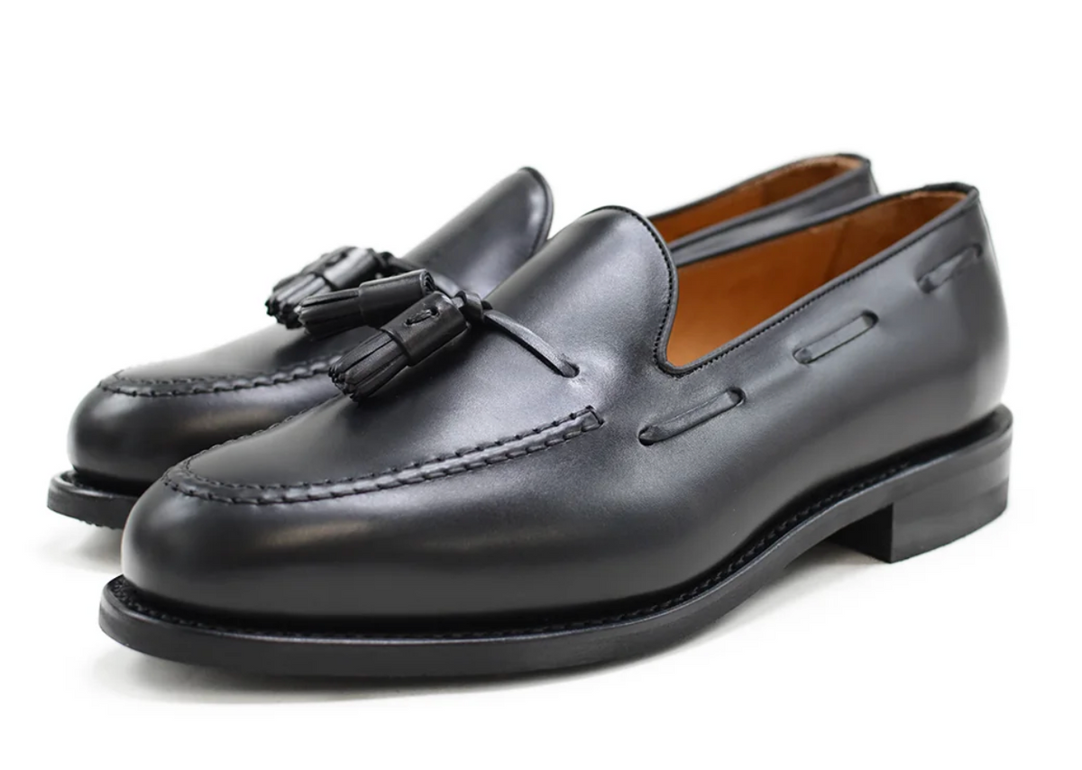 Juodi Odiniai Tassel Loaferiai 8491