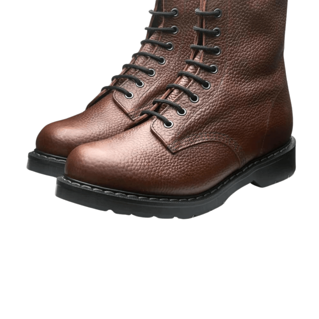 Solovair Gaucho Brown Grain 8 Eye Derby Boot