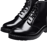 Solovair Black Hi-Shine 6 Eye Astronaut Boot