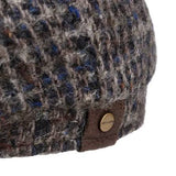 Hatteras Virgin Wool Flat Cap Beige Blue