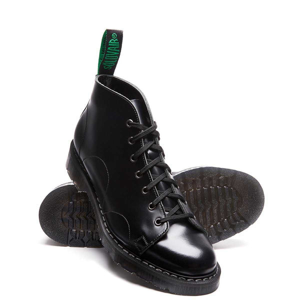 Black Hi-Shine 7 Eye Monkey Boot