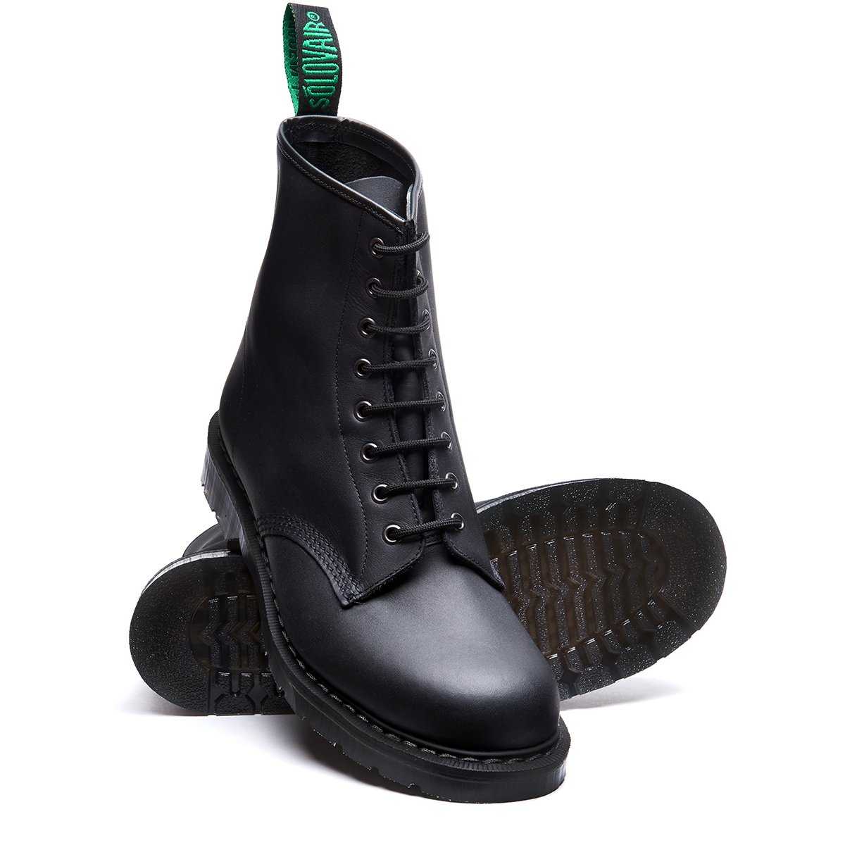 Black Greasy 8 Eye Derby Boot