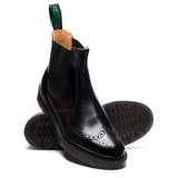 Solovair Classic Black Hi-Shine Punched Dealer Boot