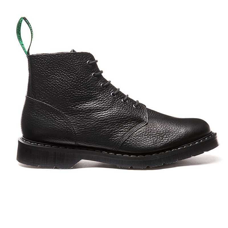 Black Greasy Grain 6 Eye Astronaut Boot