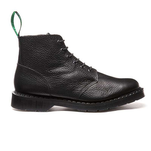 Black Greasy Grain 6 Eye Astronaut Boot
