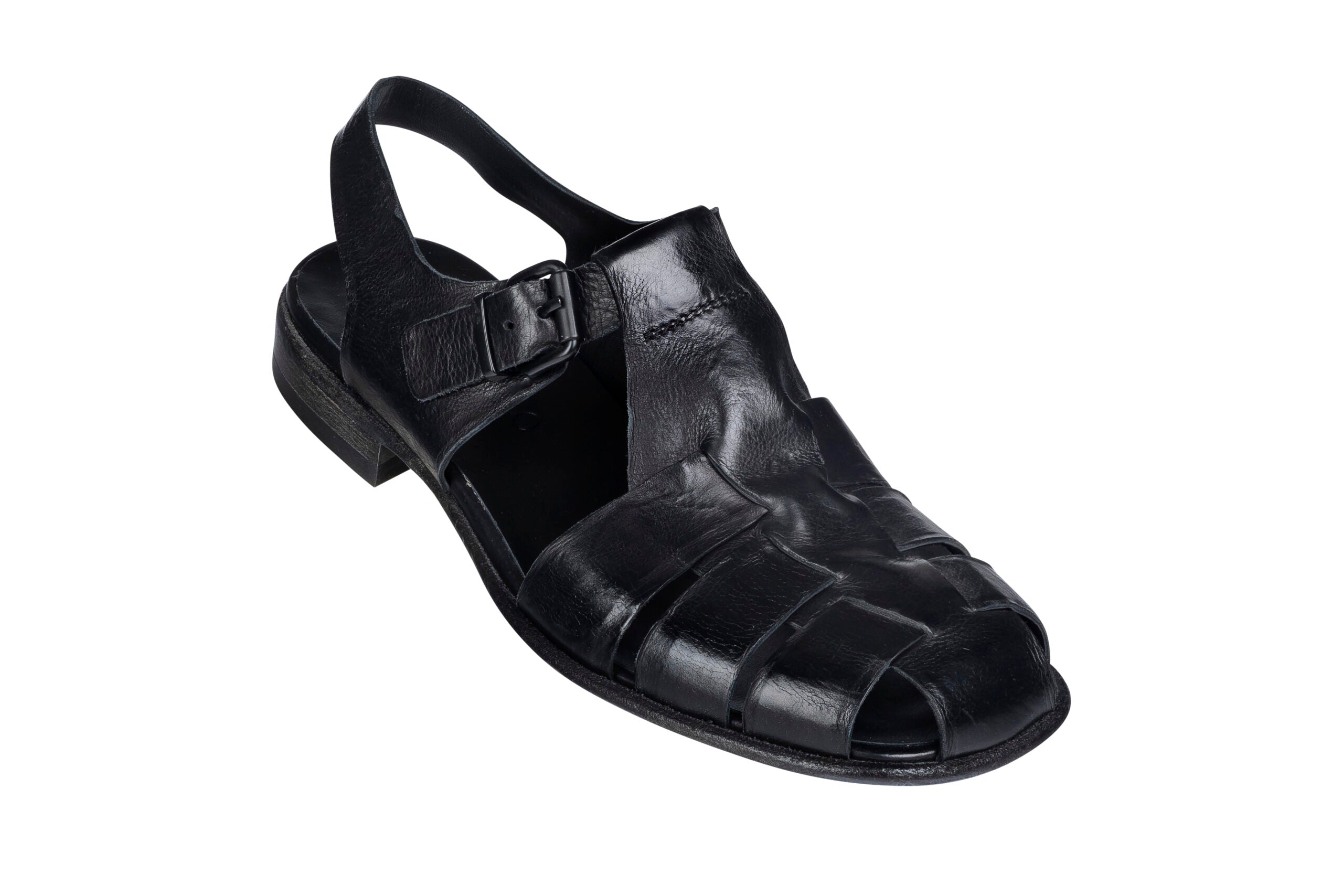 Ducanero Juodi odiniai sandalai
