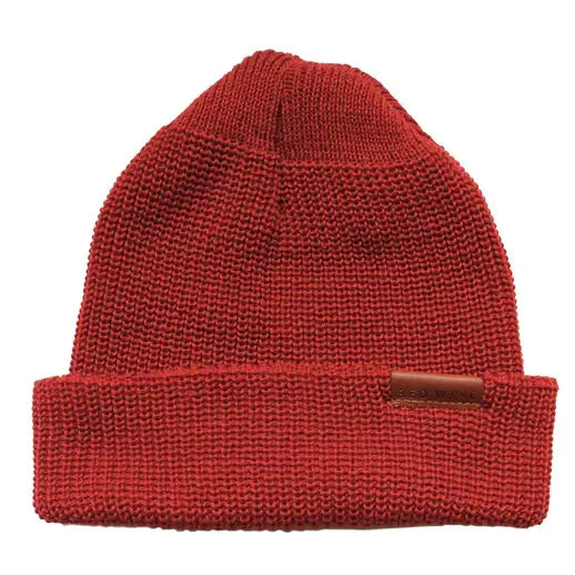 Merino Wool Knit Cap Beanie – Red