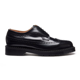 Solovair Black Hi-Shine American Brogue Shoe